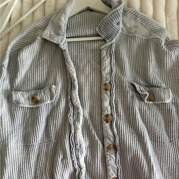 Light Gray Waffle Knit Jacket - Picture 3 of 3